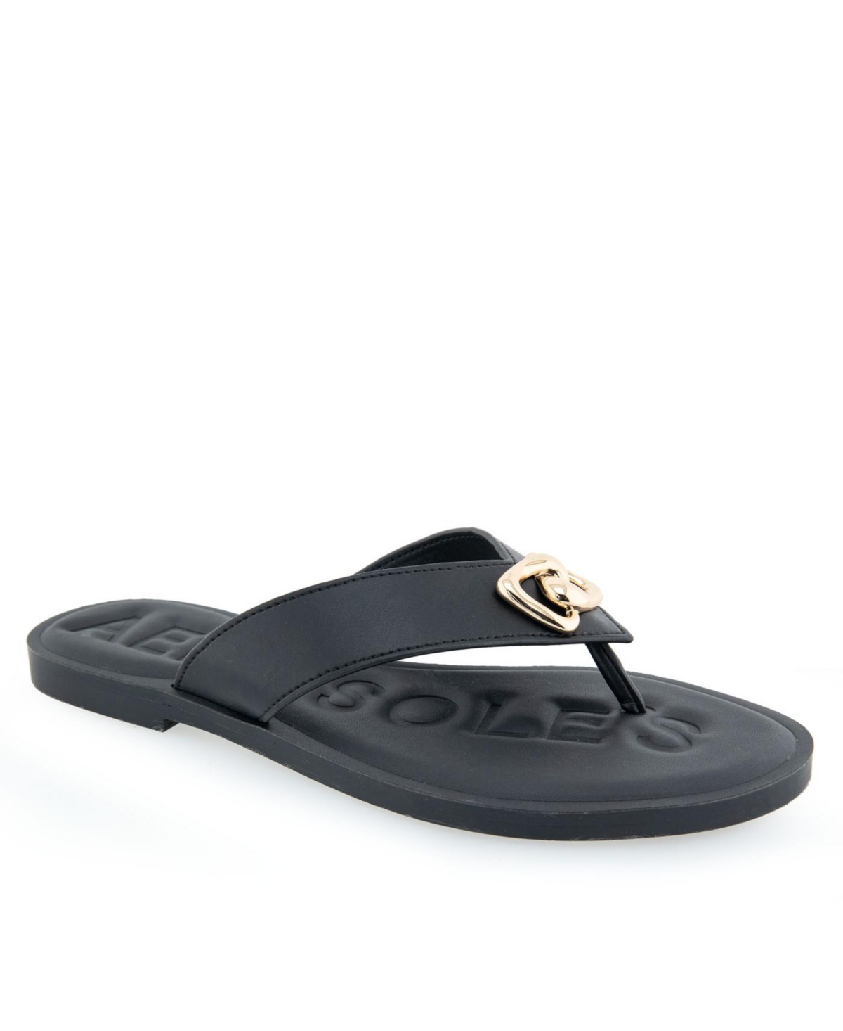 Shop Aerosoles Women's Galen Flip Flop Sandals In Black Polyurethane
