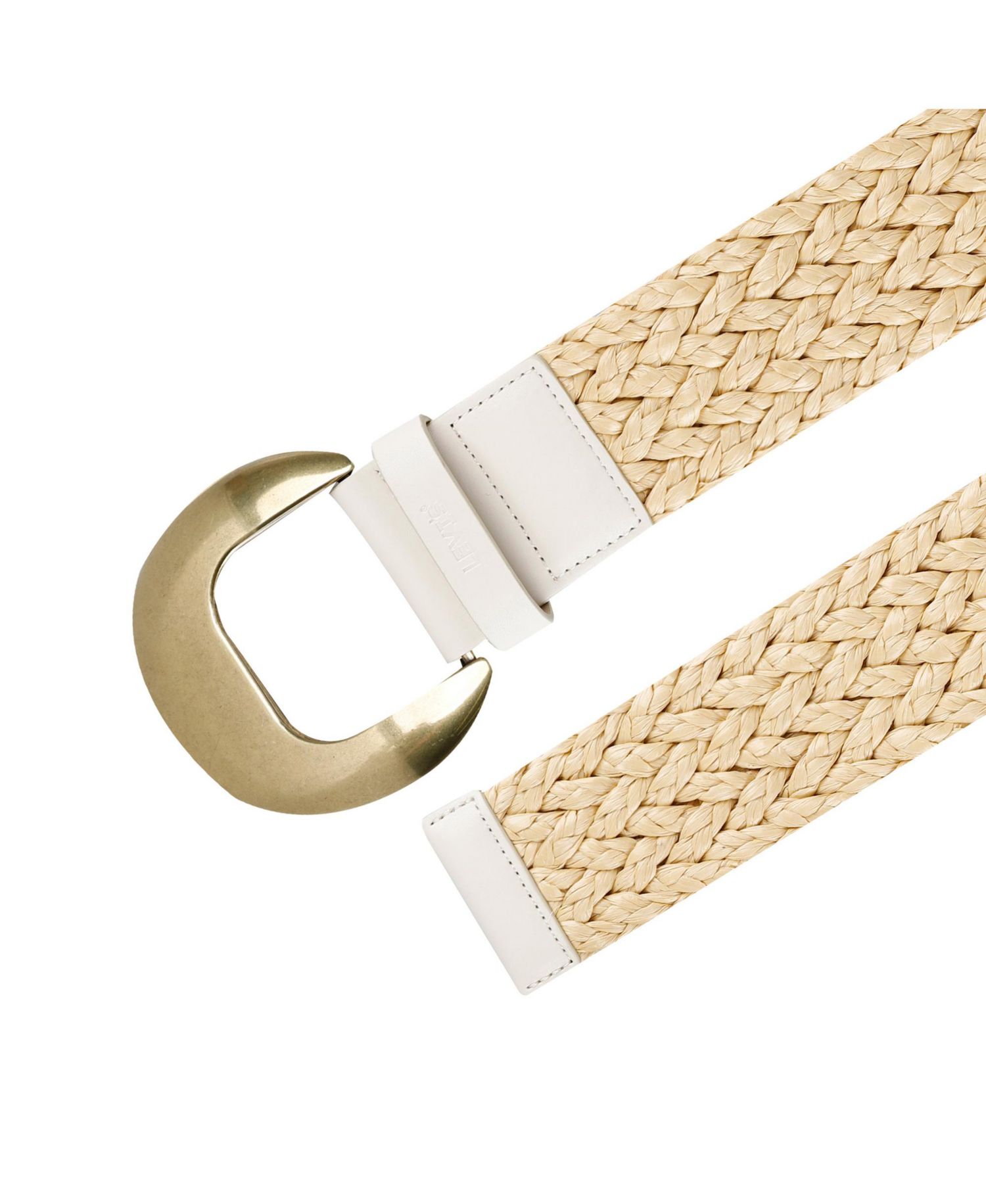 Women's Fully Adjustable Raffia Belt with Statement Buckle