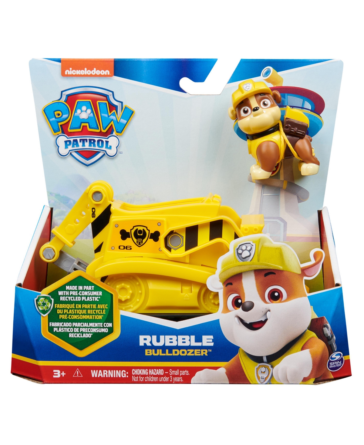 Paw Patrol, Rubble's Bulldozer, Toy Vehicle with Collectible Action Figure, Minded Kids Toys for Boys Girls Ages 3 and Up - Multi-Color