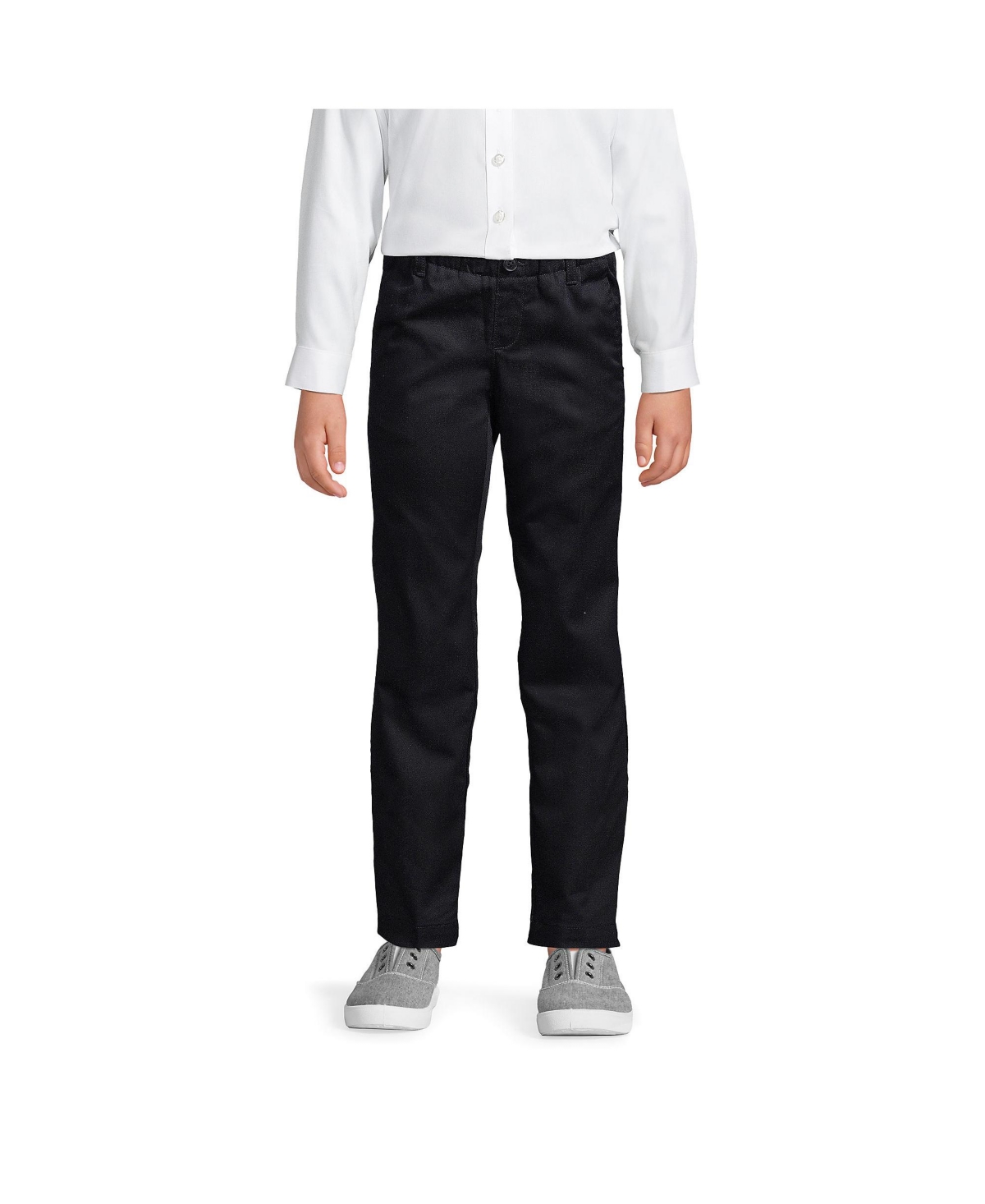 Lands' End Big Girls School Uniform Elastic Waist Pull-On Chino Pants