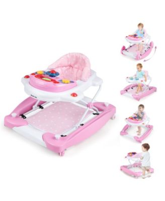 Slickblue Kids 6 in 1 Foldable Walker with Adjustable Height - Pink 109$