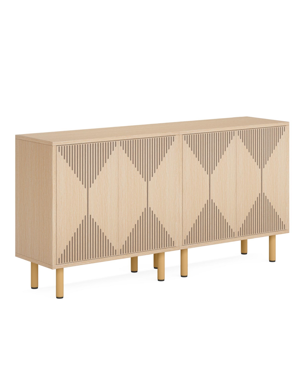 Tribesigns Modern White Storage Cabinet Set, Classic 59 inches Sideboard with doors for Living Room, Dining Room, Garage