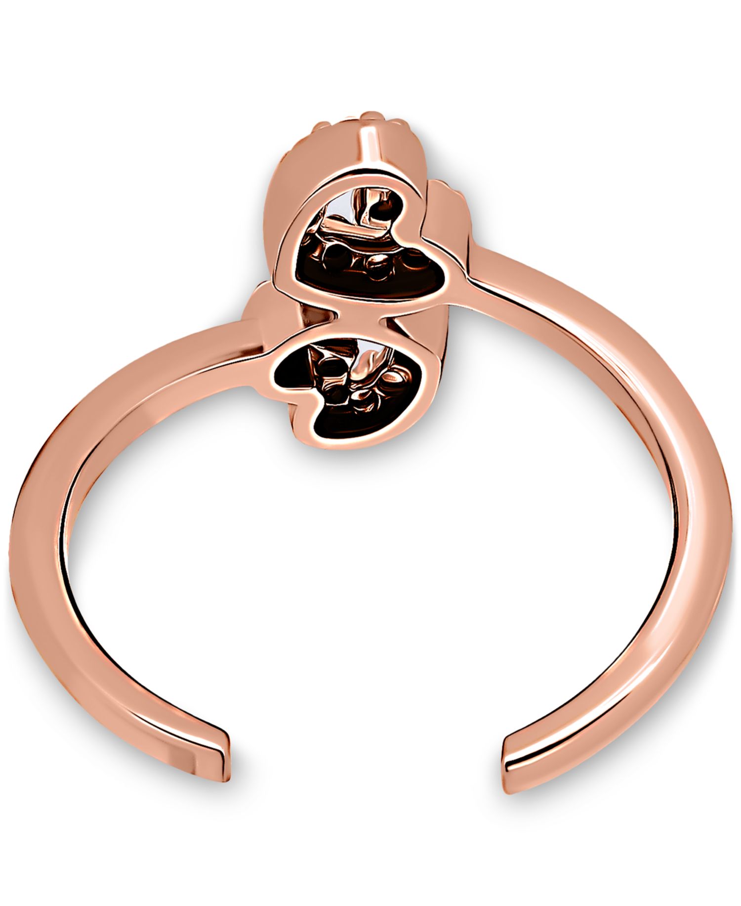 Cubic Zirconia Double Heart Toe Ring
