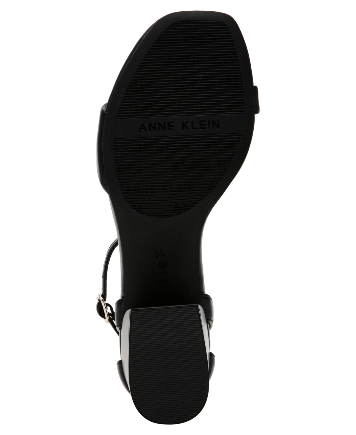 Anne Klein Women's Mia Block Heel Sandals In Black Smooth