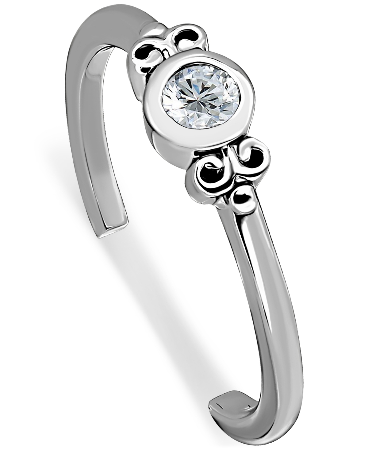 Shop Giani Bernini Cubic Zirconia Bezel Fancy Toe Ring, Created For Macy's In Silver