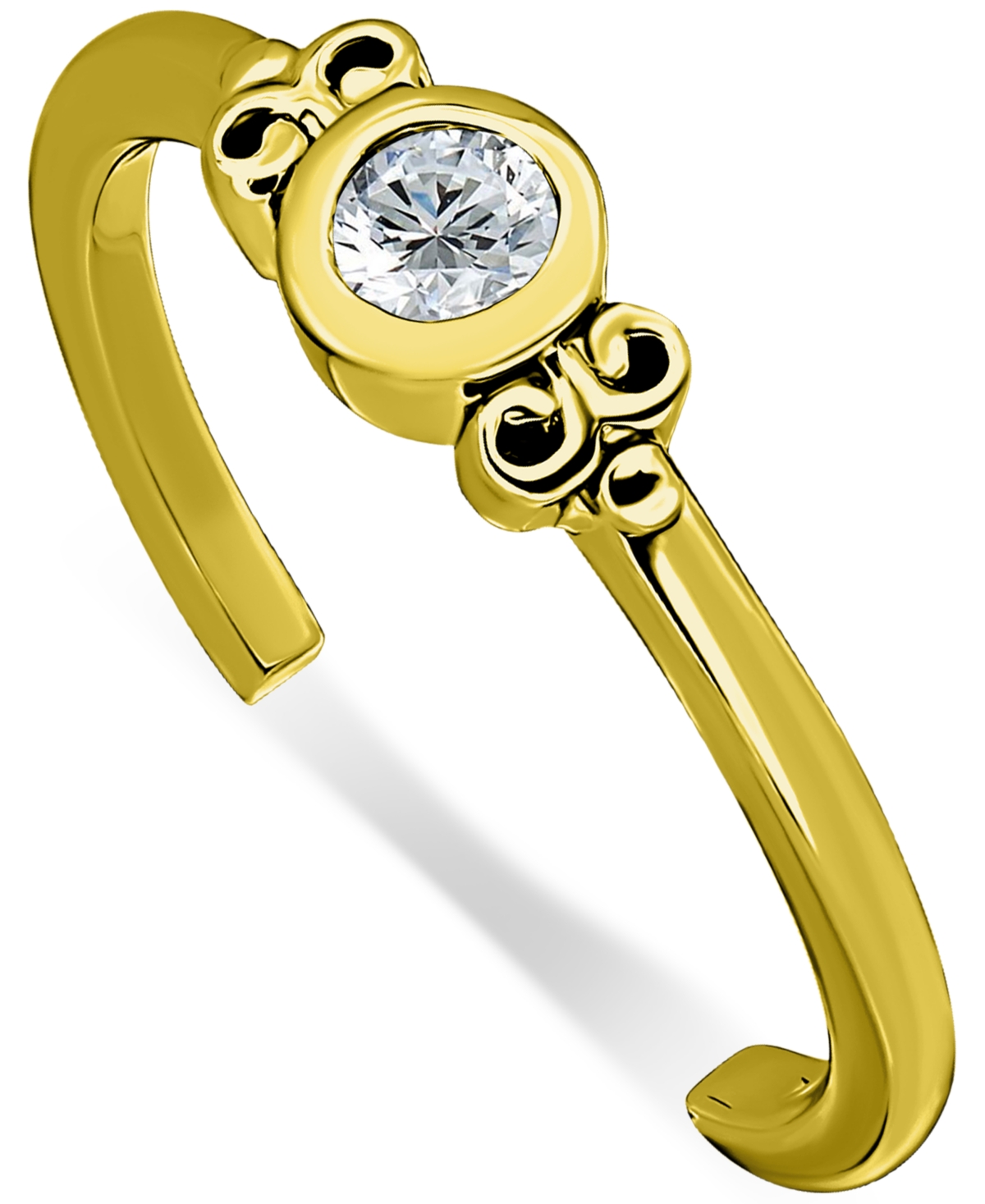Shop Giani Bernini Cubic Zirconia Bezel Fancy Toe Ring, Created For Macy's In Gold