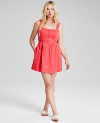 And Now This - Women's Printed Corset Fit & Flare Mini Dress