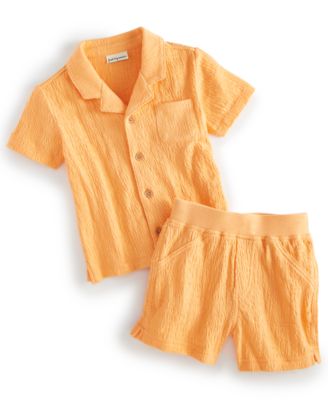 First Impressions - Baby Boys Gauze Button-Down Camp Shirt & Shorts, 2 Piece Set