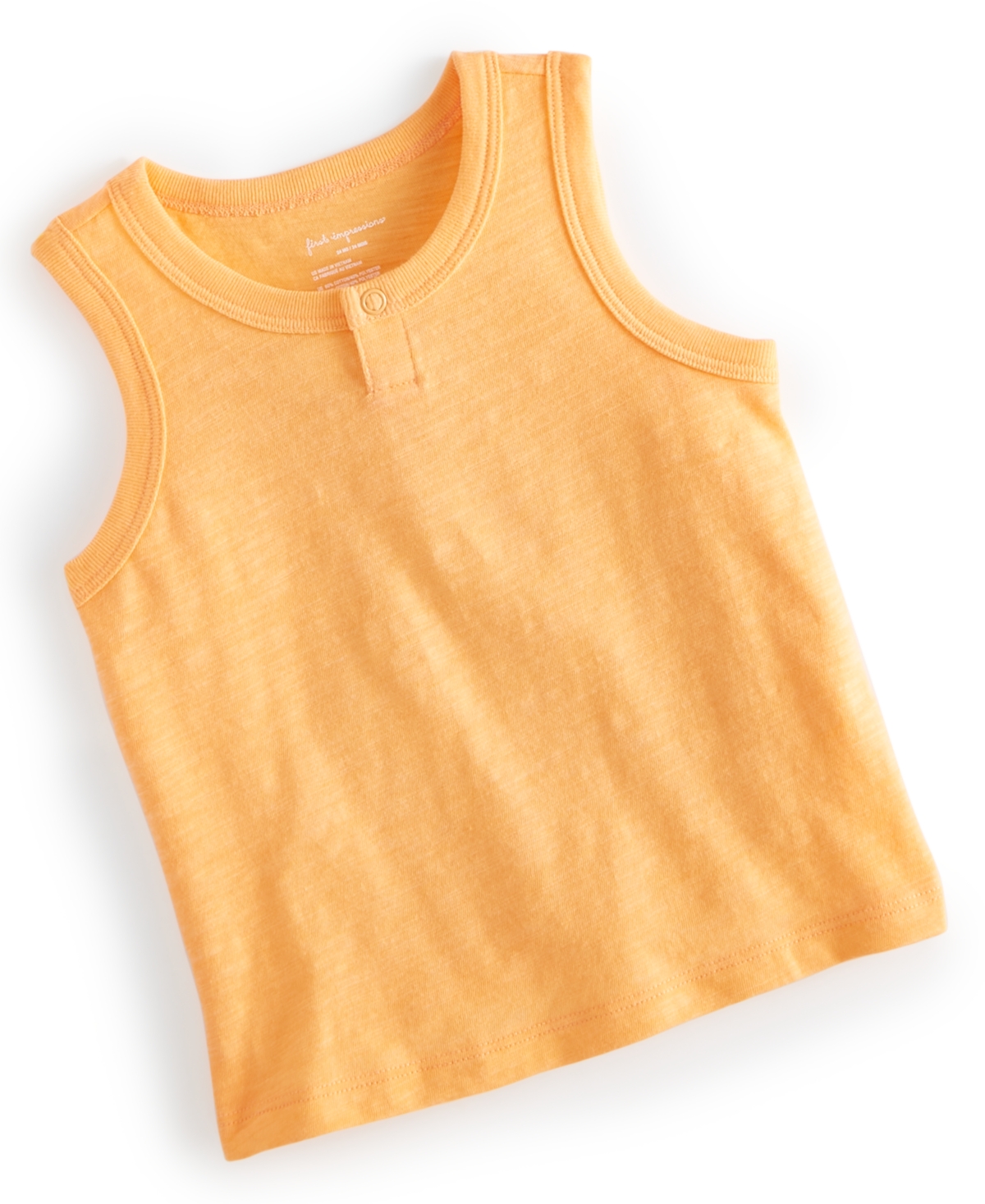 Shop First Impressions Baby Boys Solid Henley Tank Top, Created For Macy's In Melon Sorbet