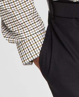 Men's Slim-Fit Plaid Dress Shirt