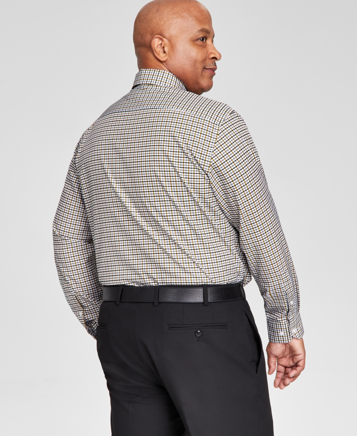 Tayion Collection Men's Slim-Fit Plaid Dress Shirt