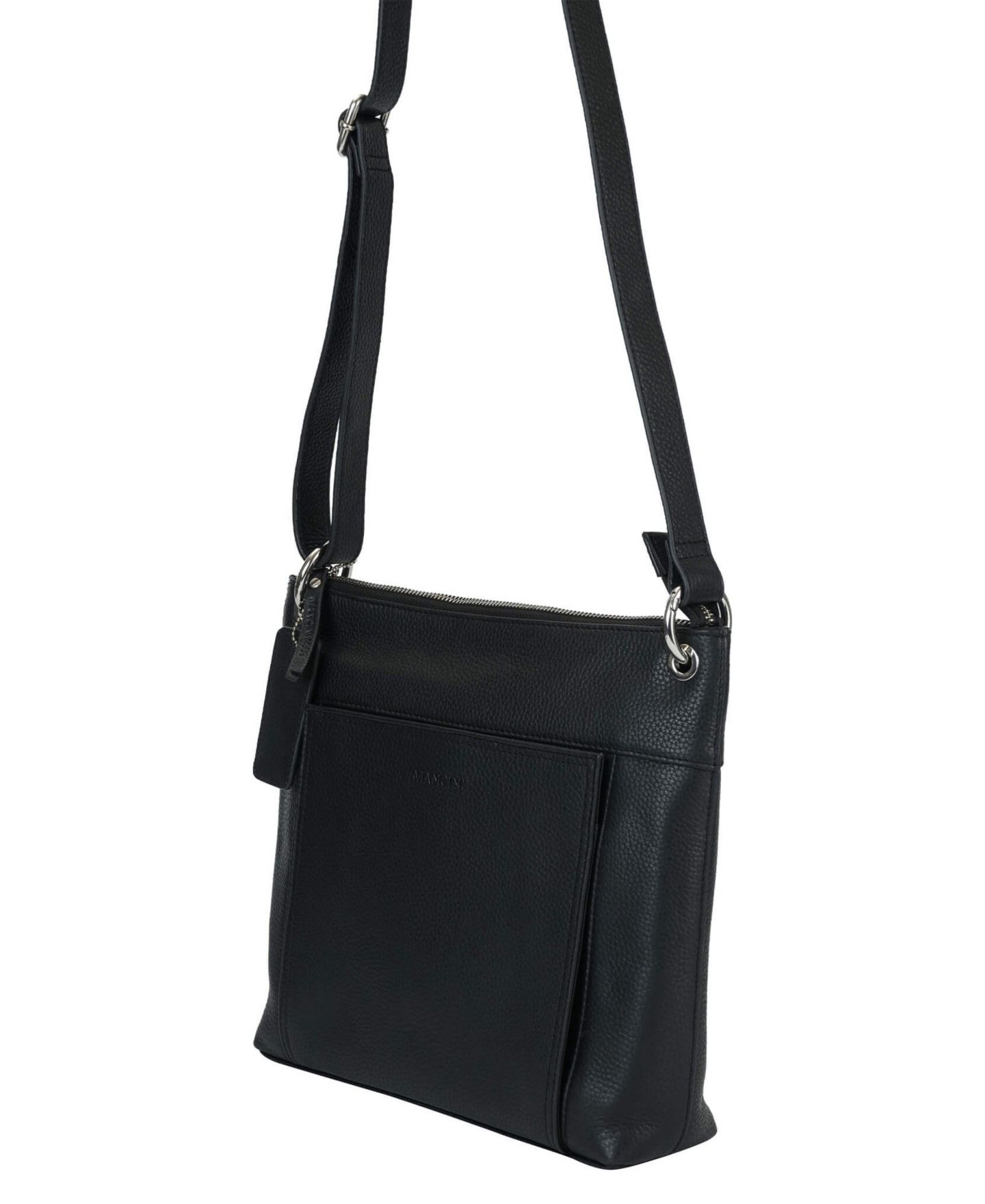 Женская сумка Mancini Pebble Trish Leather Crossbody Handbag with Organizer, цвет: Чёрный — фото 4