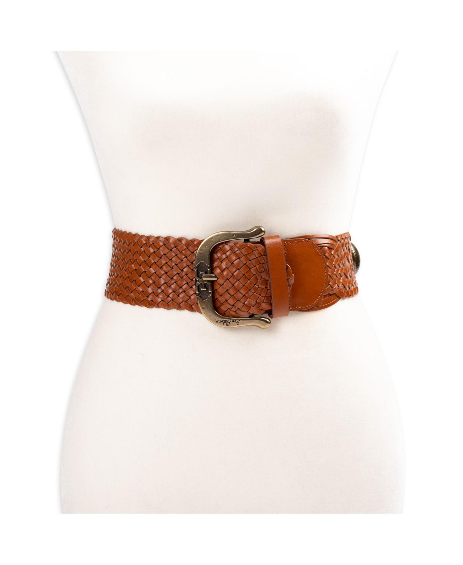 Women's Western Leather Braided Concho Belt