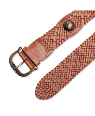 Women's Western Leather Braided Concho Belt
