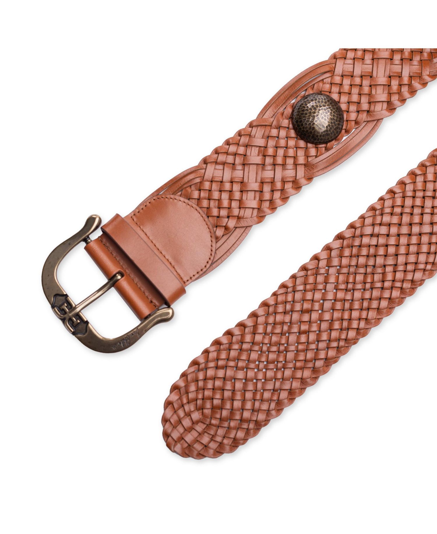Women's Western Leather Braided Concho Belt