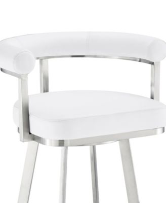 Magnolia 30" Swivel Bar Stool in Brushed Stainless Steel with Faux Leather