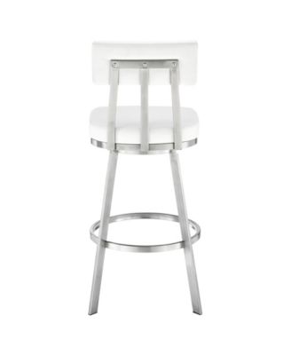 Benjamin 30" Swivel Bar Stool in Brushed Stainless Steel with Faux Leather