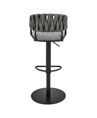 32"-42" Blaise Adjustable Swivel Counter or Bar Stool in Metal with Fabric and Faux Leather