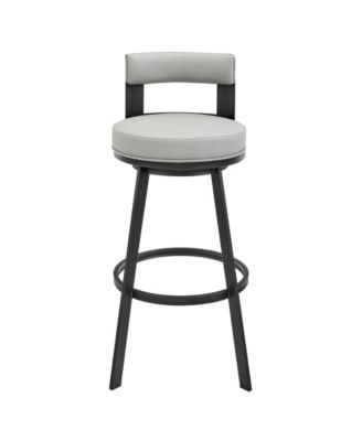 Flynn 26" Swivel Counter Stool in Metal with Light Faux Leather