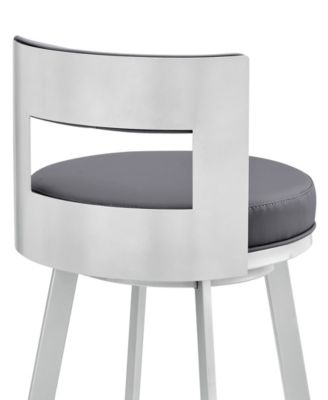 Flynn 26" Swivel Counter Stool in Silver Metal with Faux Leather