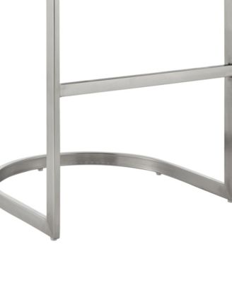 Katherine 30" Bar Stool in Brushed Stainless Steel with Faux Leather