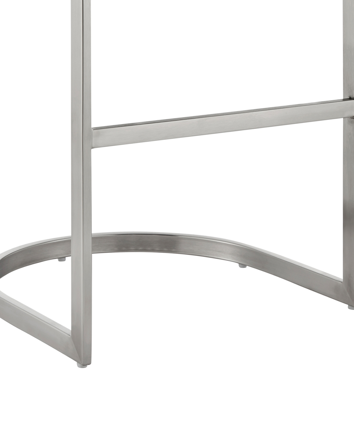 Armen Living Katherine 30" Bar Stool In Brushed Stainless Steel With Faux Leather In White,brushed Stainless Steel