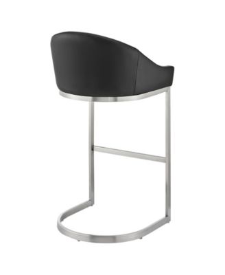 Katherine 30" Bar Stool in Brushed Stainless Steel with Faux Leather