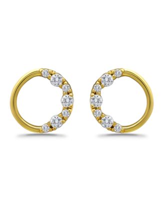 Cubic Zirconia Circle Stud Earrings in Sterling Silver, Created for Macy's