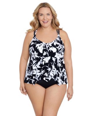 Macy's plus size women's bathing suits best sale