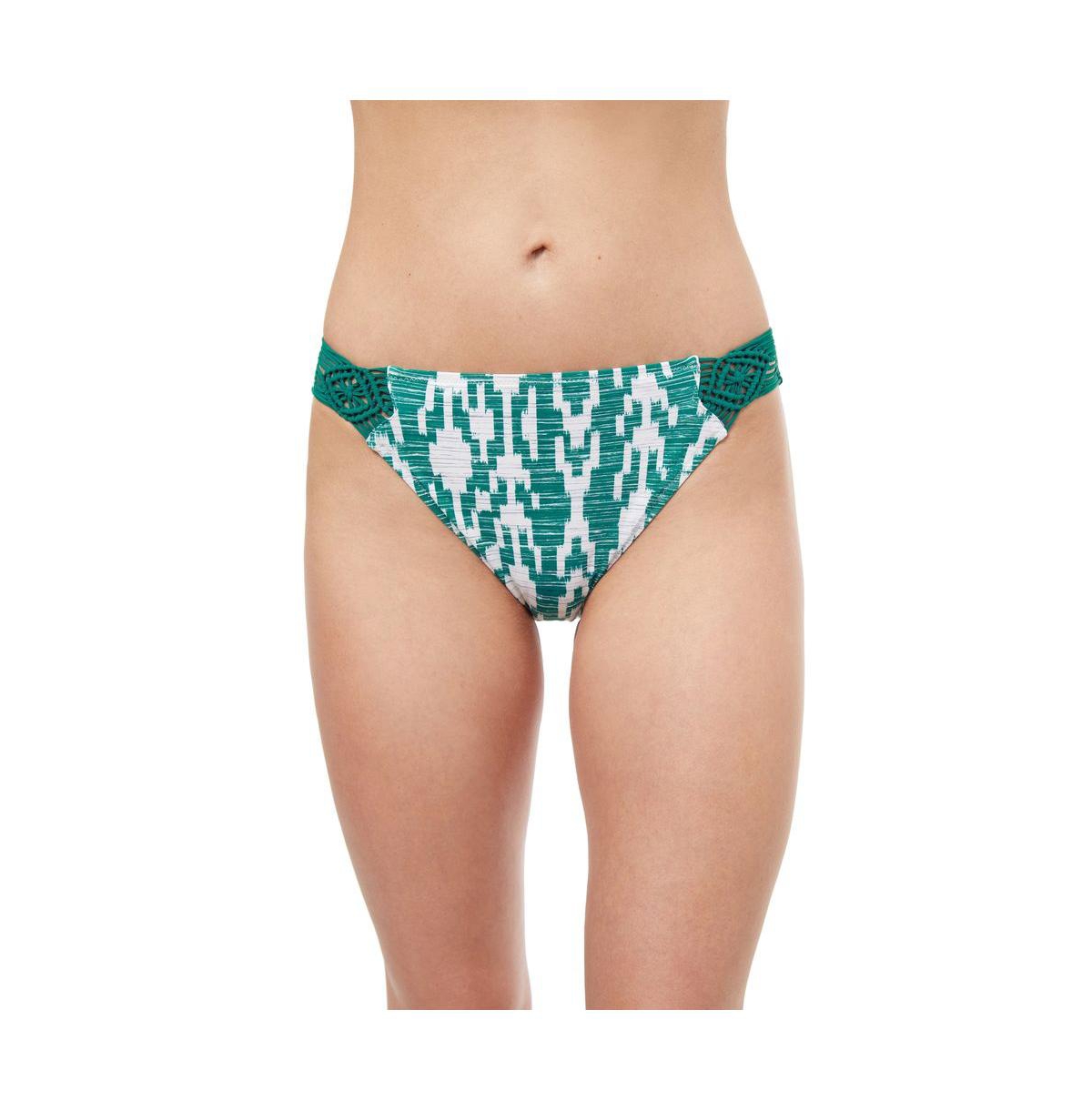 Women's Iota Hipster swim bottom - Emerald/white