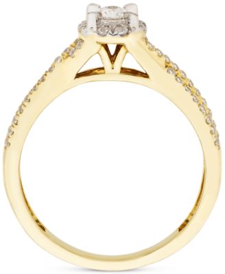 Diamond Halo Twist Bridal Set (1/2 ct. t.w.) in 14k Gold