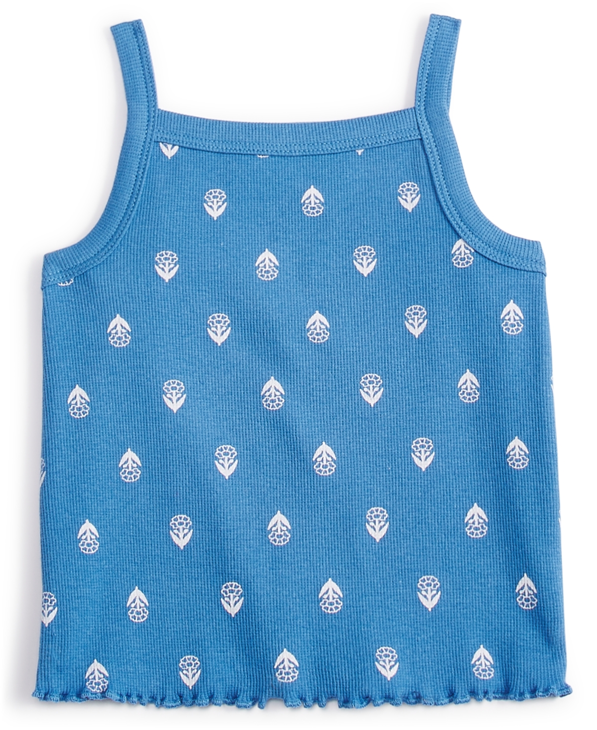 Shop First Impressions Baby Girls Simple Stamp Floral Tank, Created For Macy's In Lyric Blue