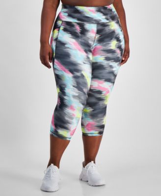 ID Ideology - Plus Size Compression Shibori Wave Cropped Leggings