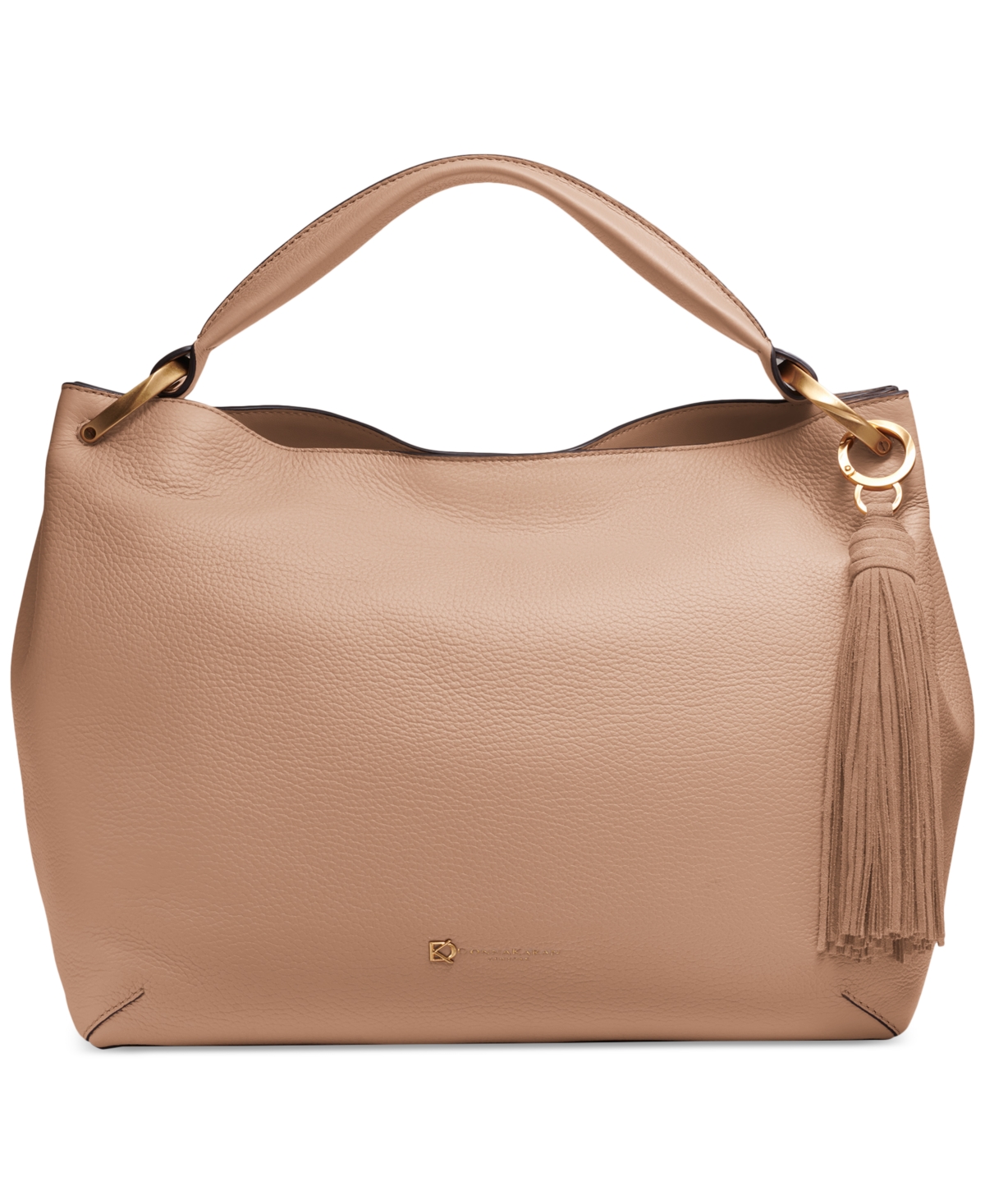 Shop Donna Karan Glenwood Leather Shoulder Bag In Fawn
