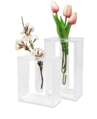 8.75"H Tube Inlayed Acrylic Vase
