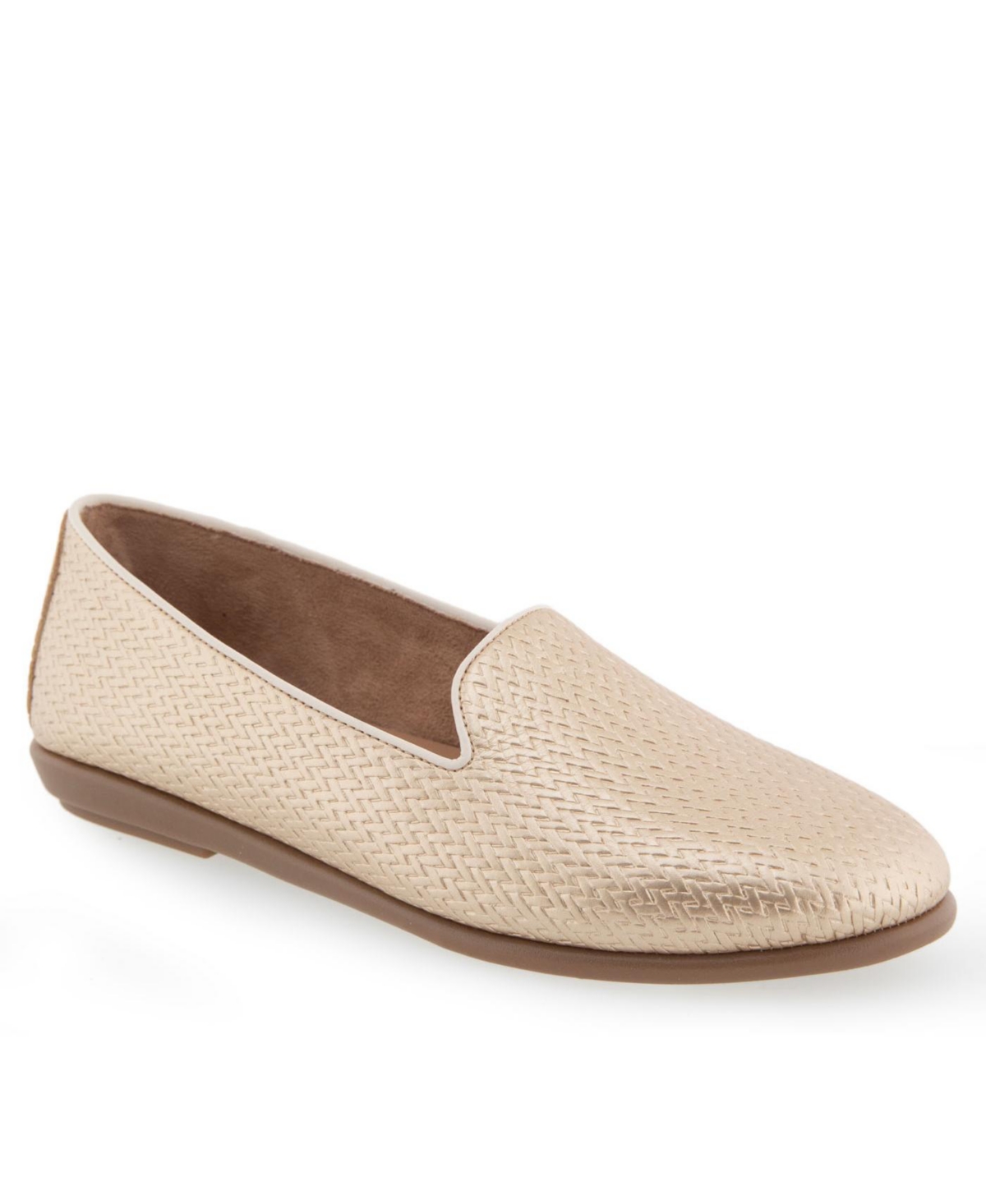 Shop Aerosoles Women's Betunia Casual Flat Loafers In Soft Gold Polyurethane