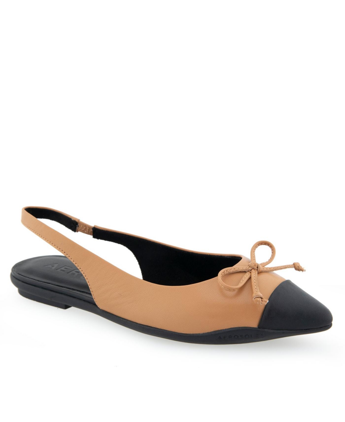 Shop Aerosoles Women's Donna Pointed Toe Slingback Flats In Doe Leather