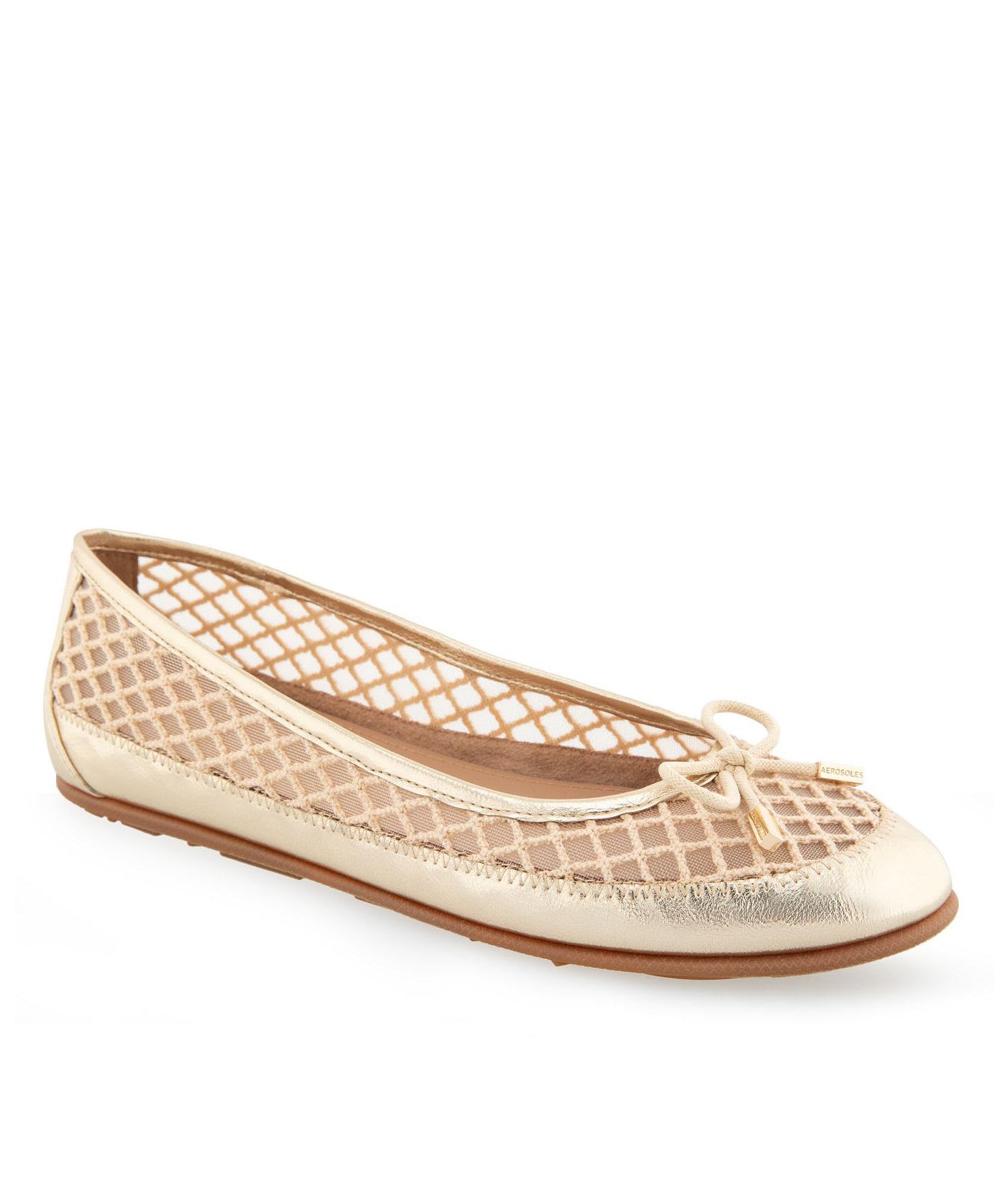 Женские балетки Aerosoles Palma Bow, цвет: Натуральный сетчатый — фото 1