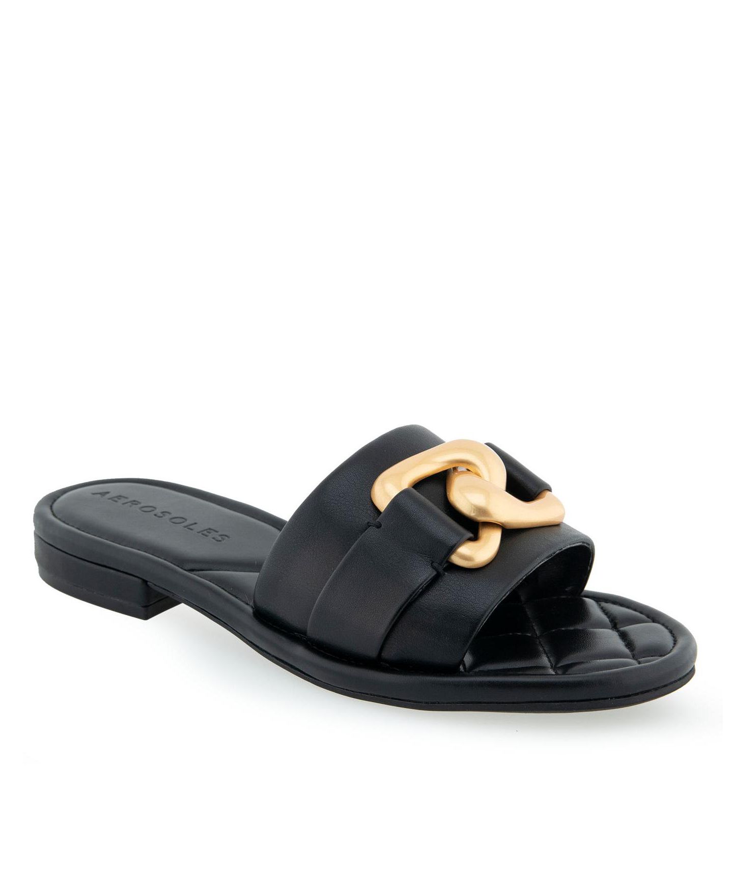 Женские сандалии Aerosoles Big Charm Slide Open Toe, цвет: Чёрный — фото 1