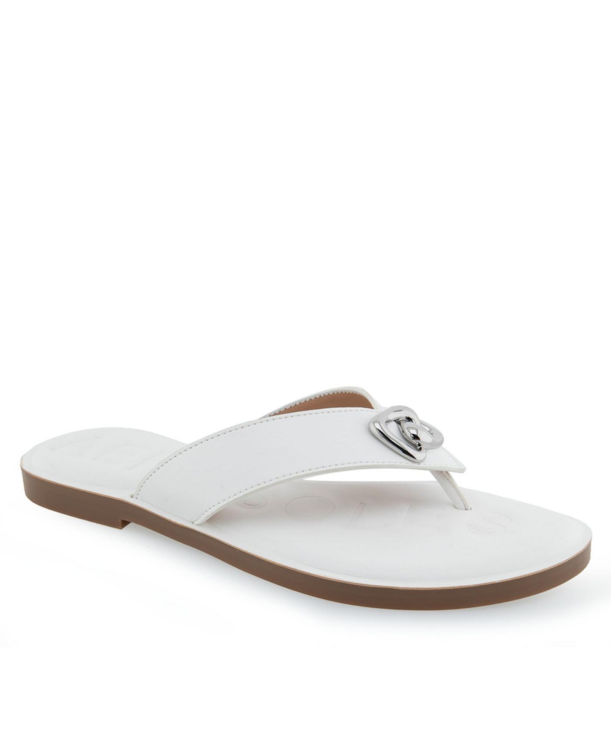 Shop Aerosoles Women's Galen Flip Flop Sandals In White Polyurethane