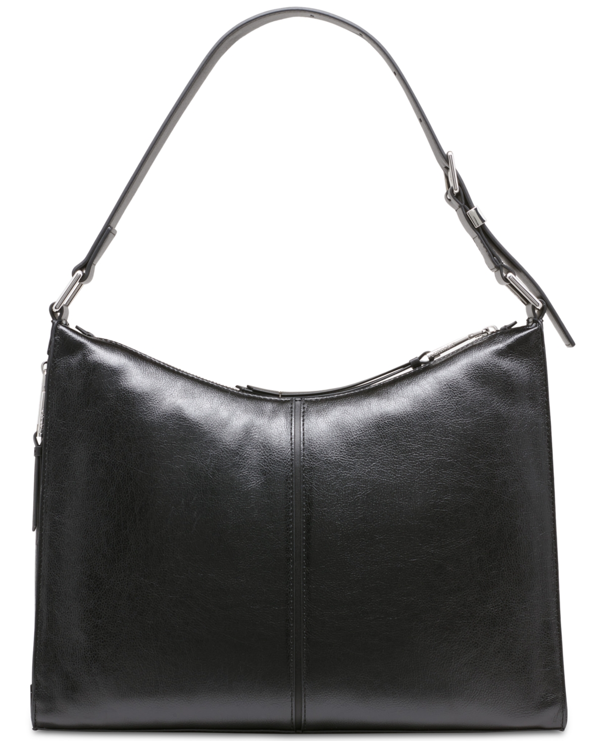 Shop Calvin Klein Max Hobo Shoulder In Black Silver