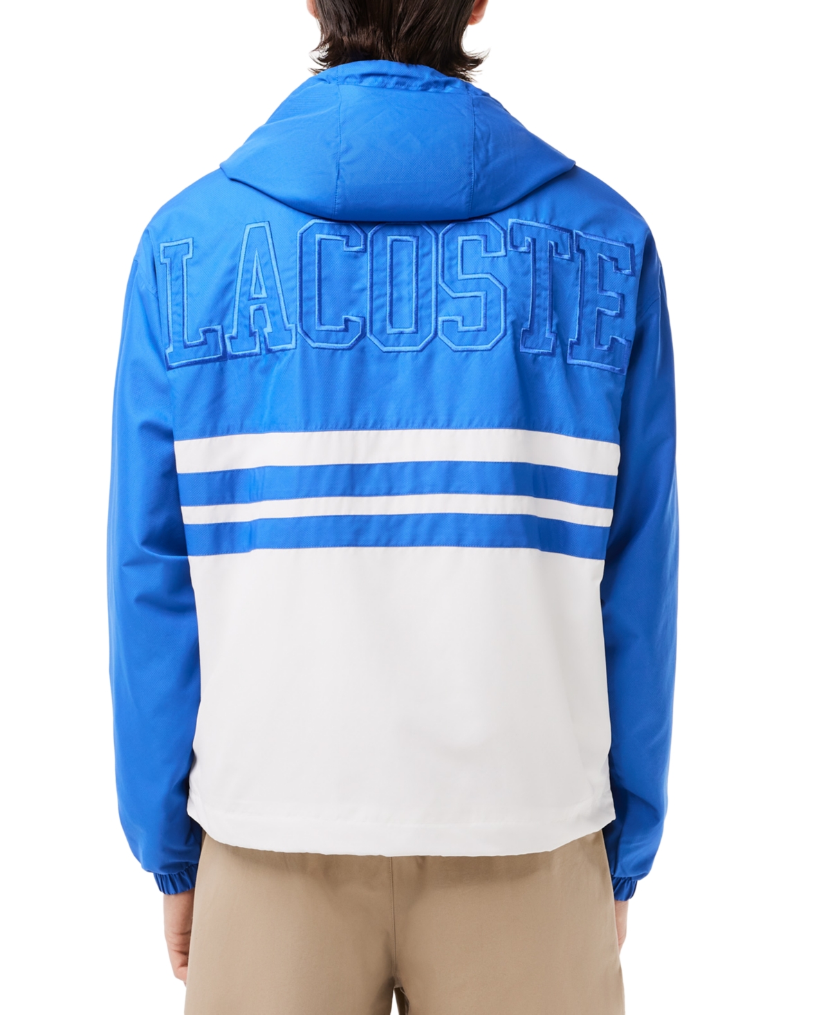 Shop Lacoste Men's Colorblocked Full-zip Hooded Jacket In Itv Croissant