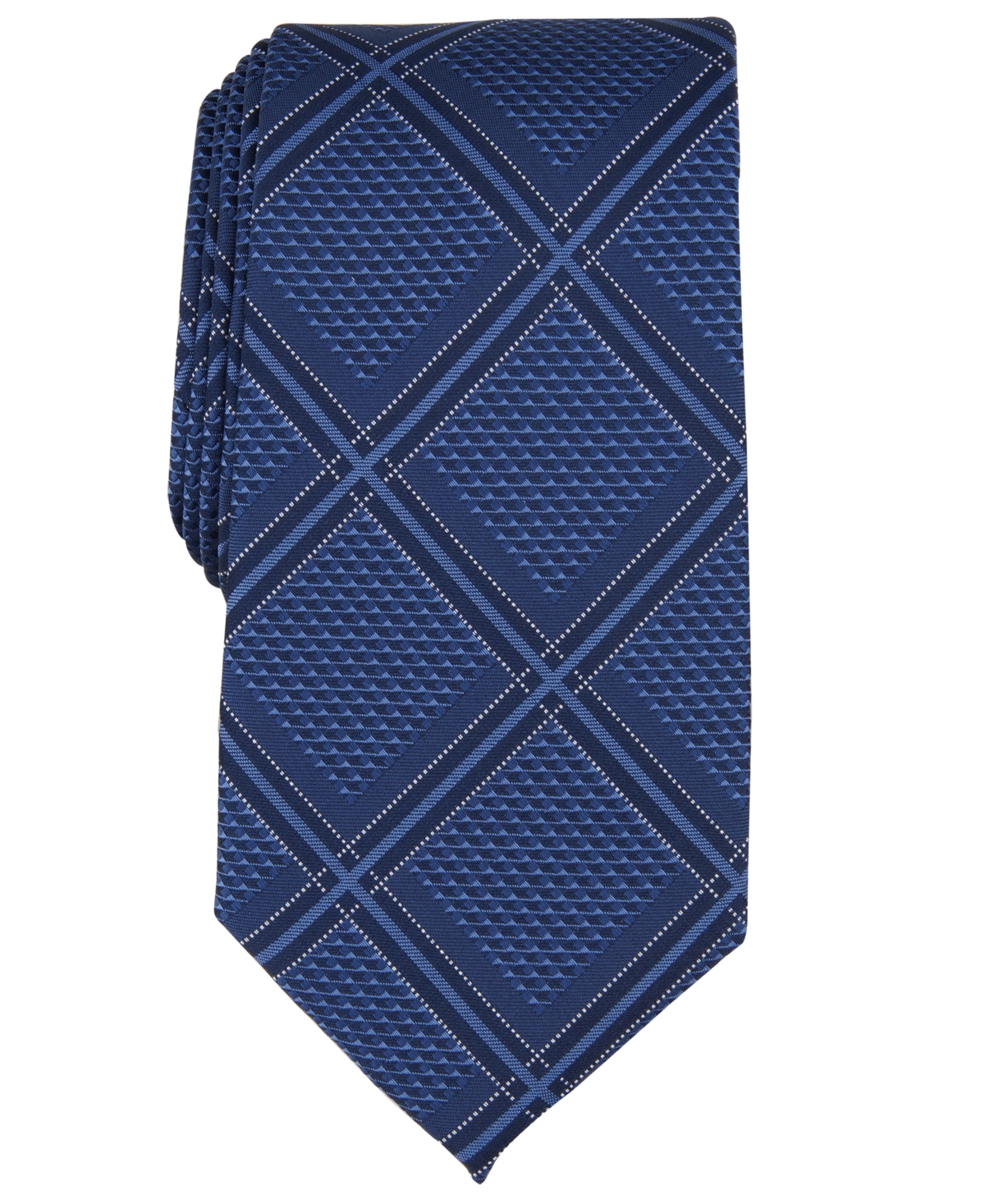 Men's Bannos Large Grid Tie - Navy