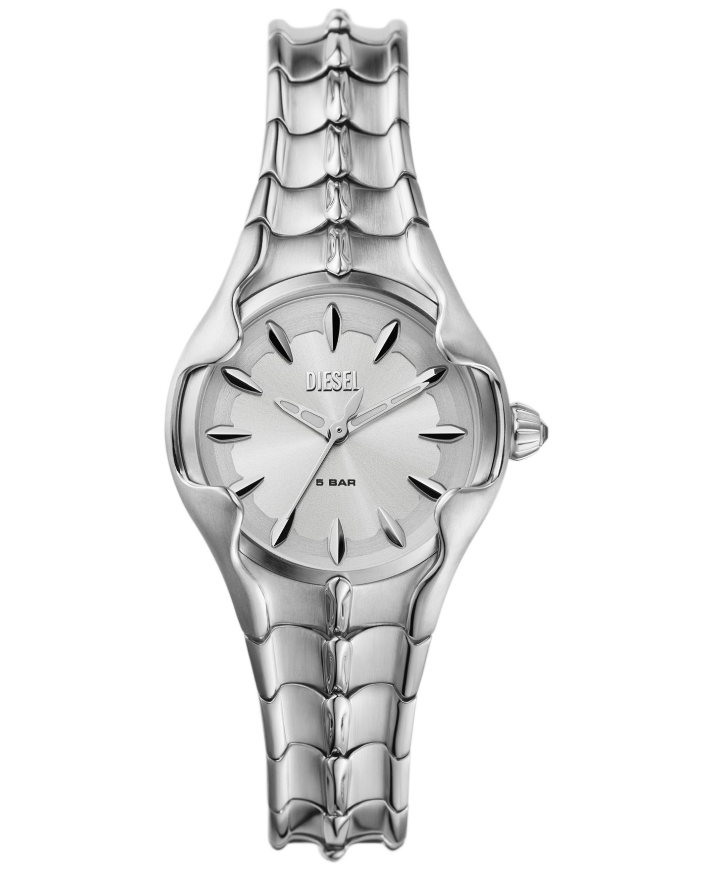 Женские часы Diesel Vert Three Hand Silver-Tone Stainless Steel Watch 32mm — фото 1