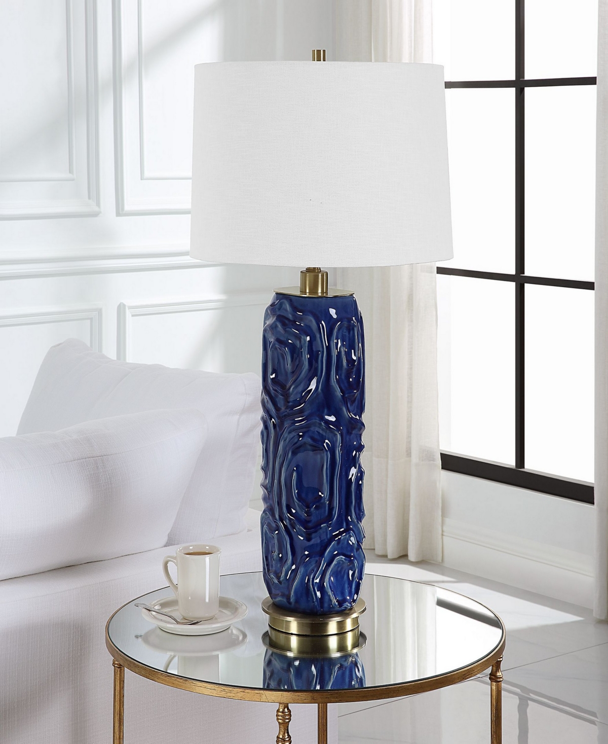 Uttermost 33" Zade Table Lamp, In Blue