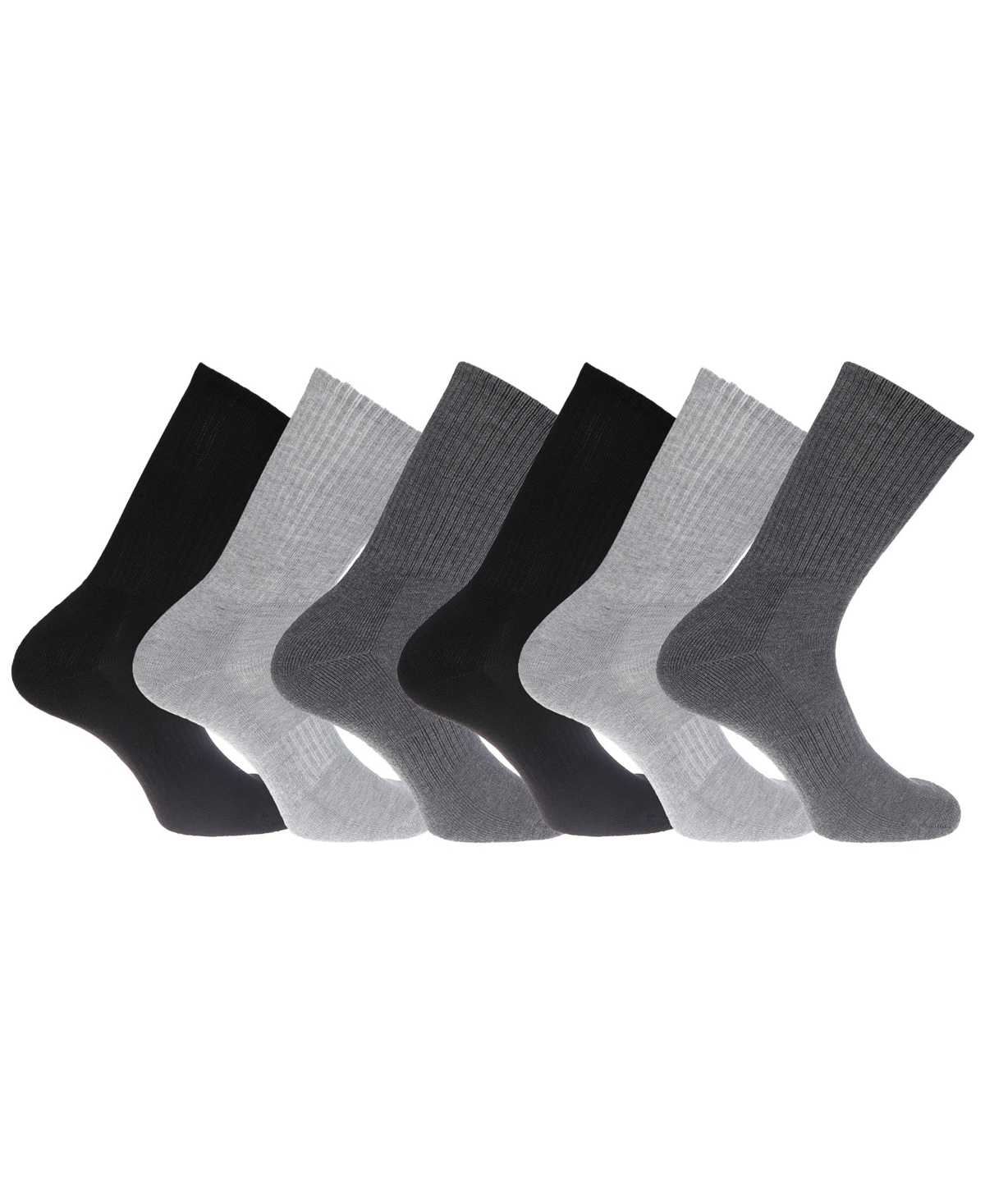 Men's Performance Socks - 6-Pairs Cushioned Athletic & Dress Crew Socks for Men - Black 60