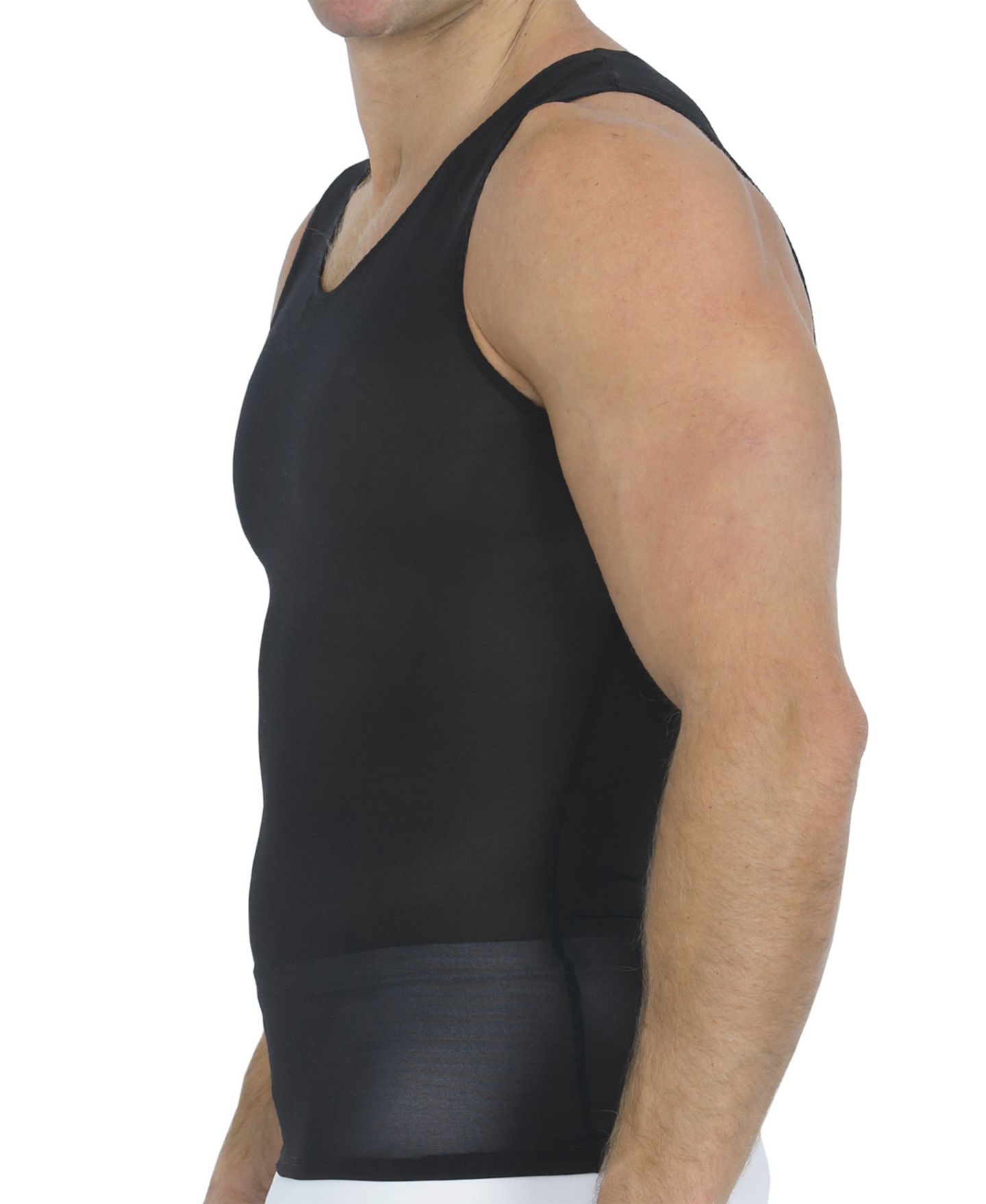 Мужской топ Instaslim Big & Tall Power Mesh Compression Muscle Tank Top, цвет: Чёрный — фото 3
