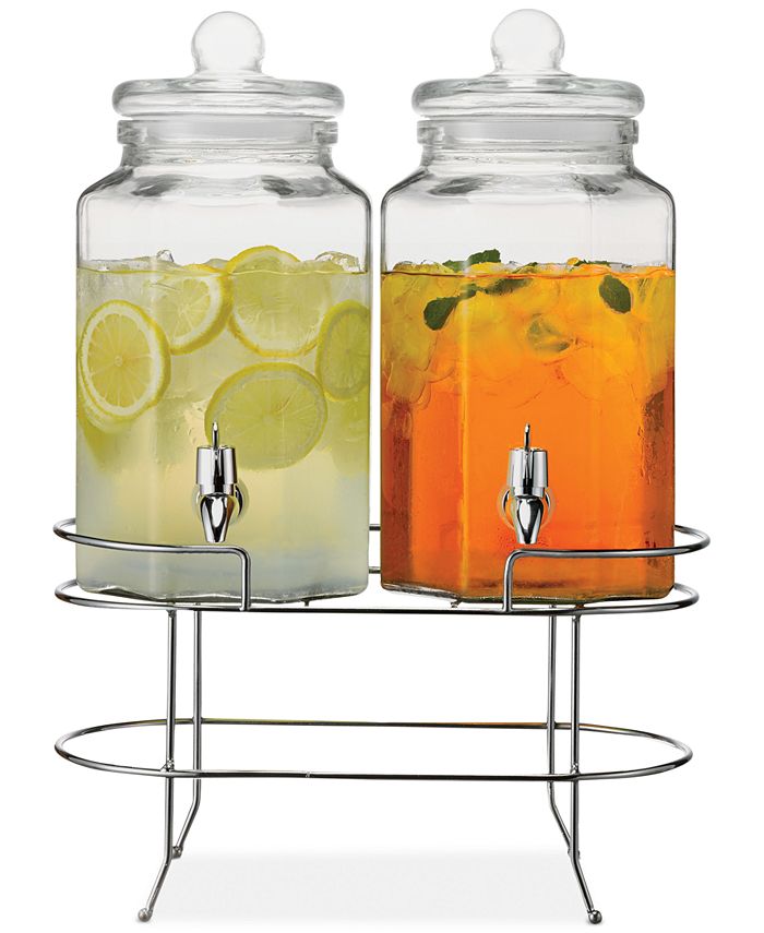 Stacking Drink Dispenser with Silver Stand