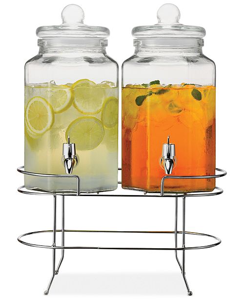 glass drink dispenser with tap
