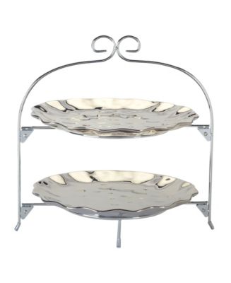 Certified International Silver Coast 2 Tier Rack with 11" Plates - Macy's